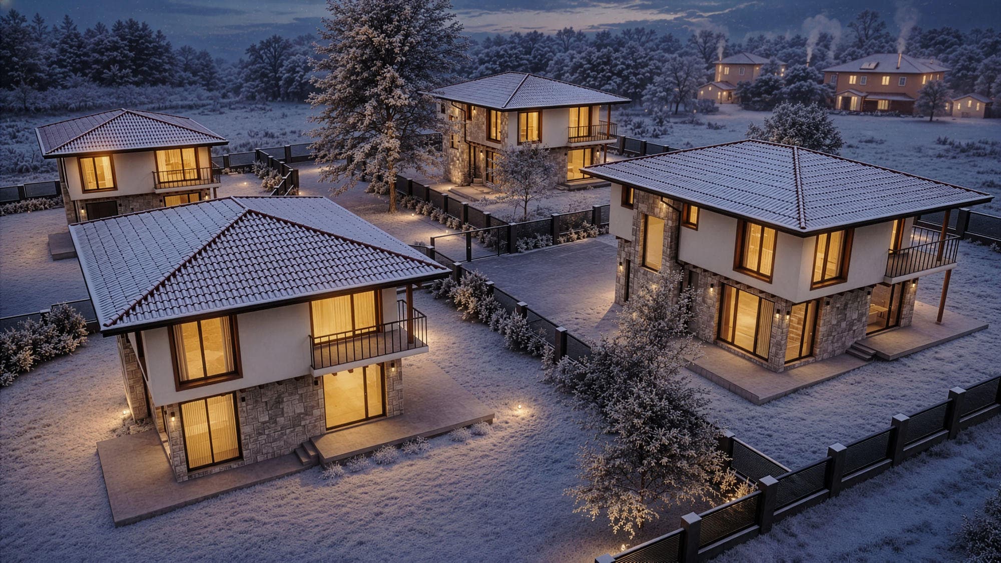 Winter night view